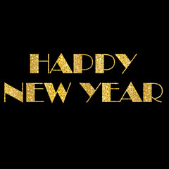 Fototapeta na wymiar gold art deco happy new year typography vector
