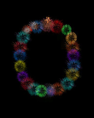 Original-Feuerwerksaufnahmen - Zahl 0 / Null / Buchstabe O