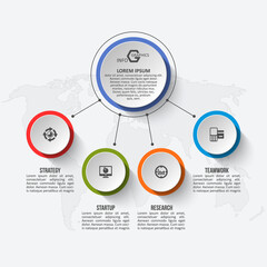 Abstract 3D Paper Infographics. Business template .Vector illustration