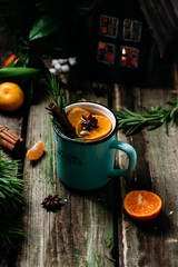 citrus New Year's tea with cinnamon and spices