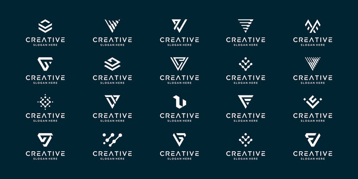 Collection of letter V logo design