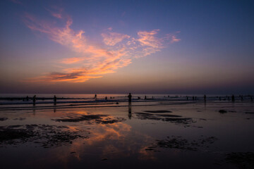 Coucher du soleil sur le Bassin d'Arcachon, France