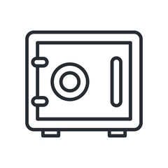 Safe icon in flat design style. Wealth protection, security symbol.