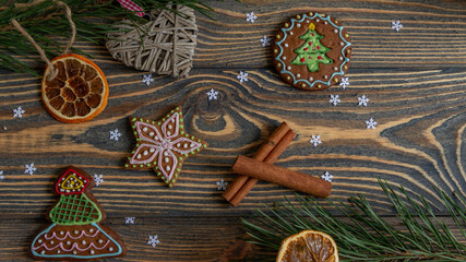 Christmas background gingerbread for holidays