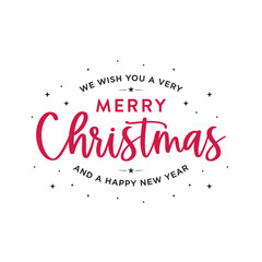 We Wish You A Very Merry Christmas and a Happy New Year, Christmas Background, New Year Background, Happy New Year Vector Text Illustration Background