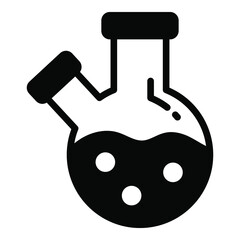 flask glyph icon, school and education icon	