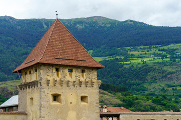 Glorenza, historic village in Venosta valley. Walls