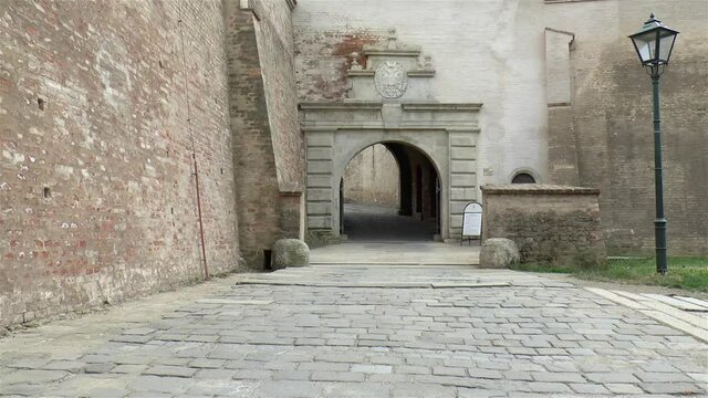 Castle entrance gate, Spilberk Castle in Brno, Czech Republic.
