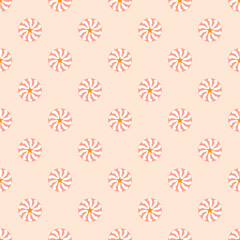 Vector illustration meringue kisses seamless repeat pattern on a beige background.