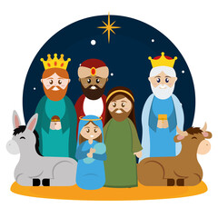 Cartoon of a nativity. Christmas character - Vector illustration