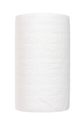 Roll of paper towel isolated on white background.