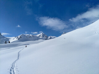 Fototapeta premium winter landscape, Lareccio canals and Colombe pass
