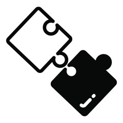 puzzle glyph icon, school and education icon	