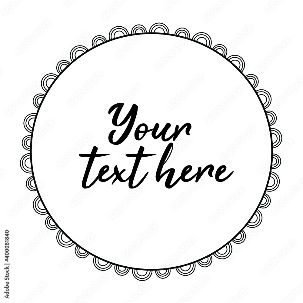 Poster simple abstract geometric round frame with circles. copy space, place for your text. minimalist blac