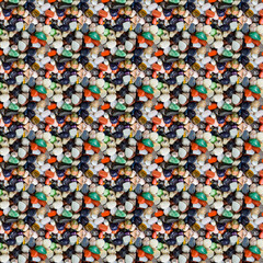 Multicolor decorative stones. Repeating background.