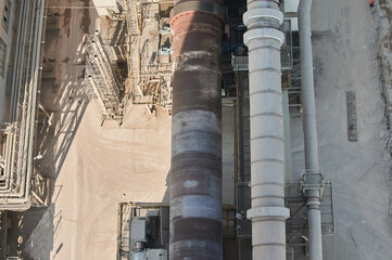 Concrete mixing tower. Concept of on-site construction facility.