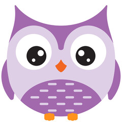 funny owl flat colorful illustration