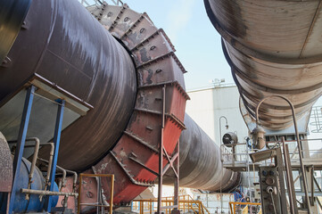 Concrete mixing tower. Concept of on-site construction facility.