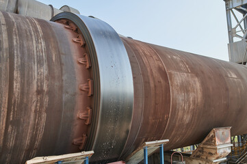 Concrete mixing tower. Concept of on-site construction facility.