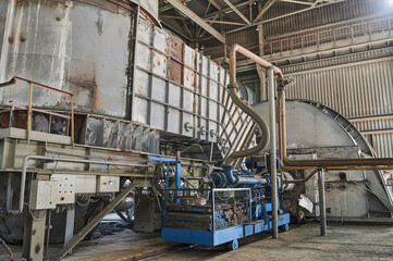 Concrete mixing tower. Concept of on-site construction facility.