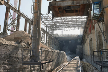 Concrete mixing tower. Concept of on-site construction facility.