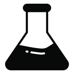flask glyph icon, school and education icon	