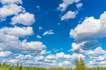 beautiful blue sky background with tiny clouds. panorama
