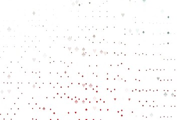 Light Green, Red vector background with cards signs.