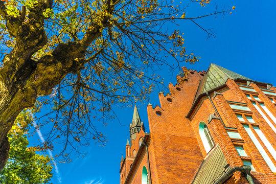 Historic Neo-gothic Prussian Sacred Jesus Heart Parish Church In Elk, Poland