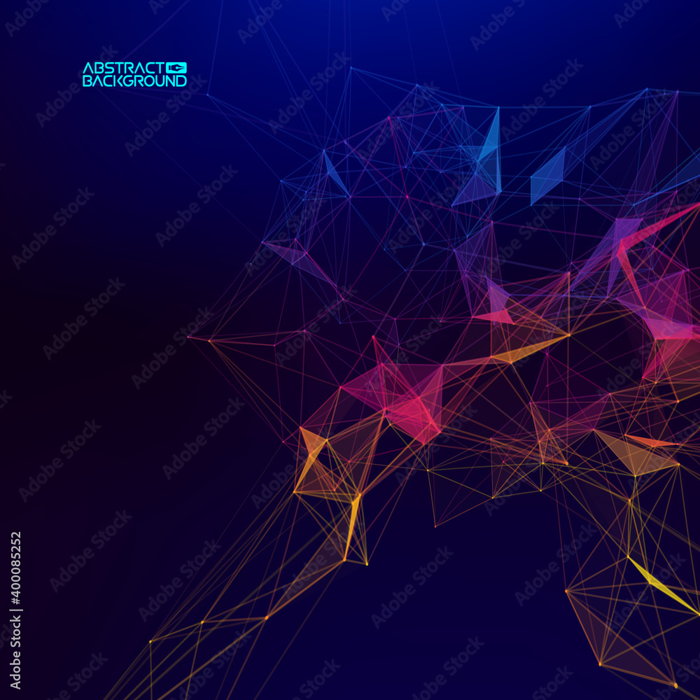 Poster colorful data abstract infographic. data sorting color flow. bigdata abstract plexus vector backgrou