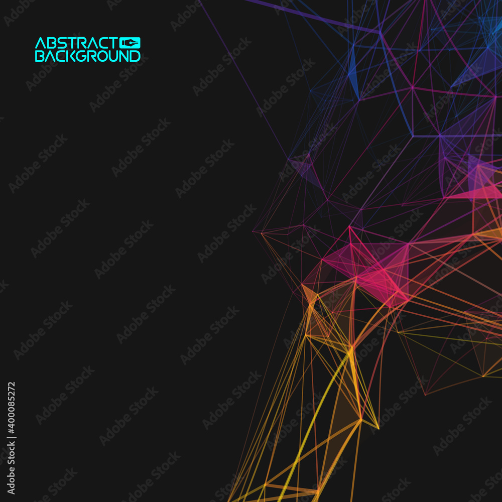 Poster colorful data abstract infographic. data sorting color flow. bigdata abstract plexus vector backgrou