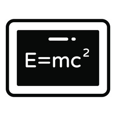 formula board glyph icon, school and education icon	