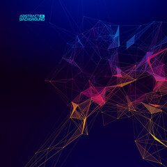 Colorful data abstract infographic. Data sorting color flow. Bigdata abstract plexus vector background.