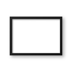 Realistic picture frame isolated on white background. Blank poster mockup. Empty photo frame. Vector illustration.