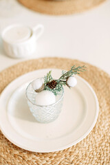 white kitchen set cinnamon saucer basket Christmas