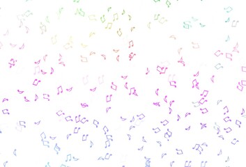 Light Multicolor, Rainbow vector texture with musical notes.