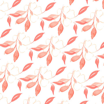 leaf and flower blossom watercolor collection 
