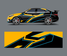 graphic abstract racing designs for vehicle Sticker vinyl wrap. Car decal vector