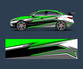 wrap design for custom sport car. Sport racing car wrap decal and sticker design.