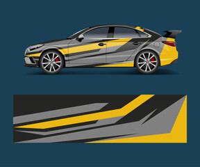 Obraz na płótnie Canvas Car wrap design for sport car. Car wrap design for branding, services, company.