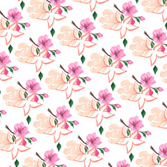 leaf and flower blossom watercolor collection 