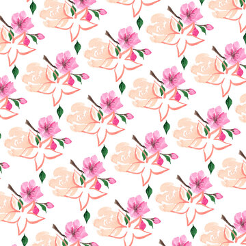 leaf and flower blossom watercolor collection 