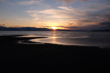 Obraz premium Great Salt Lake Utah at dusk