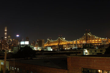 Queensborough bridge from Long Island city at night