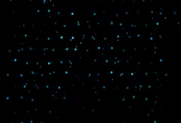 Dark BLUE vector backdrop with lines, circles, rhombus.