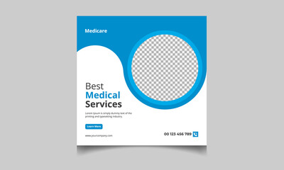 Healthcare medical social media post. vector illustrator. 