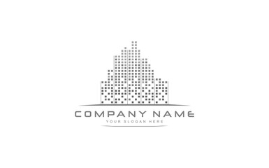 Building, Construction, Real Estate Logo Template , skyscraper icon Vector.