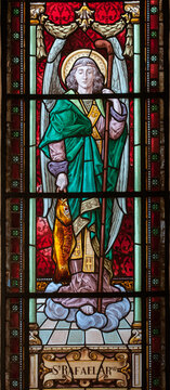 Saint Raphael Archangel, stain glass