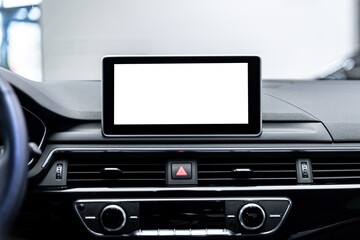 Car navigation and multimedia screen with copy space.