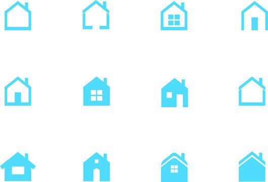 house icon set. House Icon. Real estate Set for website. City Real estate. Architecture buildings icons